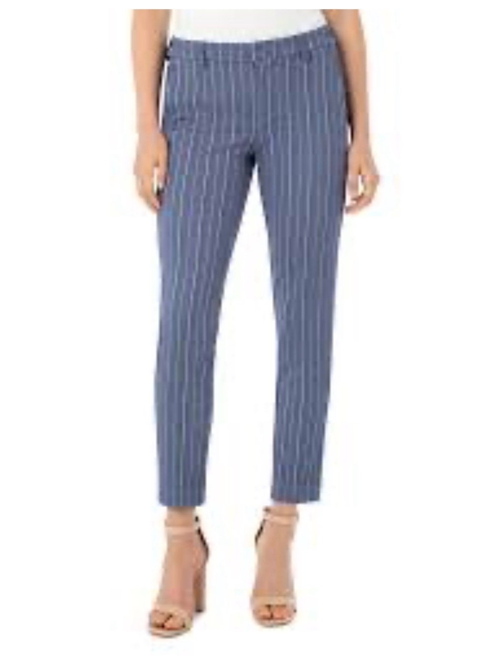 UEC LIVERPOOL Blue & White Herringbone Kelsey Knit Trouser SZ 6/28